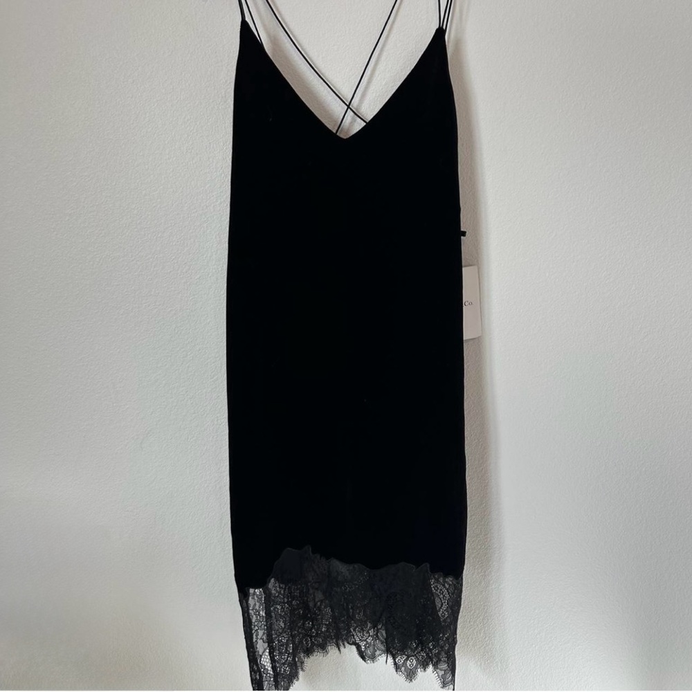 MO&Co. Black Velvet Slip Dress - NWT